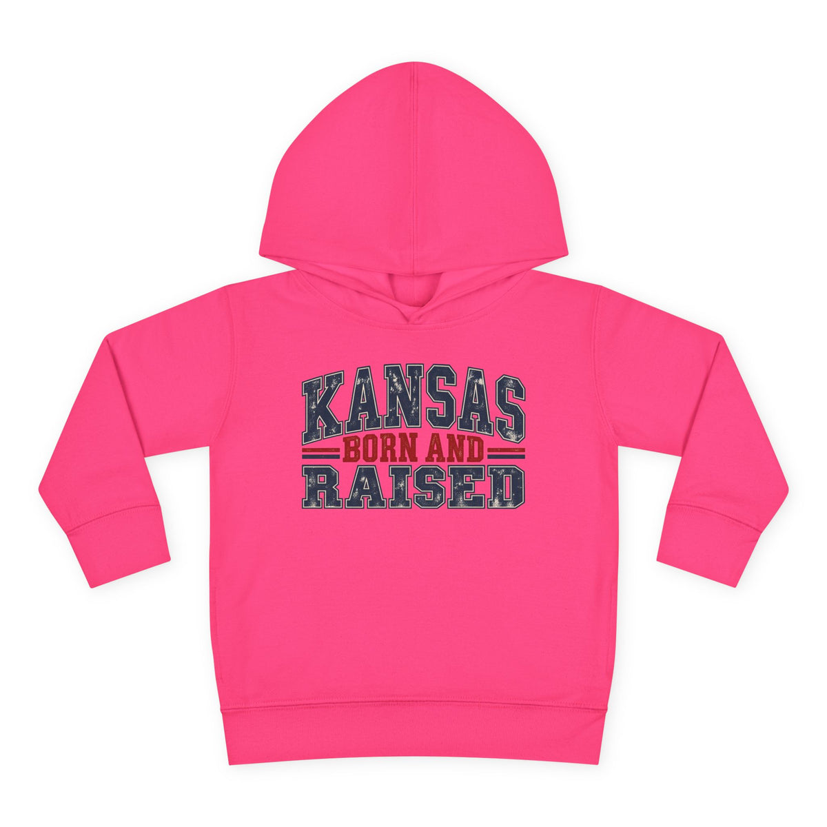 Kansas Born and Raised Vintage Americana Unisex Toddler Pullover Fleece Hoodie
