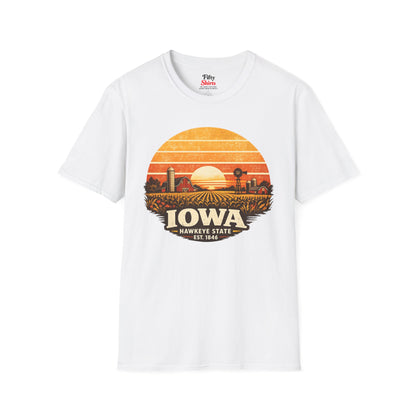 Iowa Prairie Sunset Unisex Softstyle T Shirt State Pride Graphic Tee Collections FS03