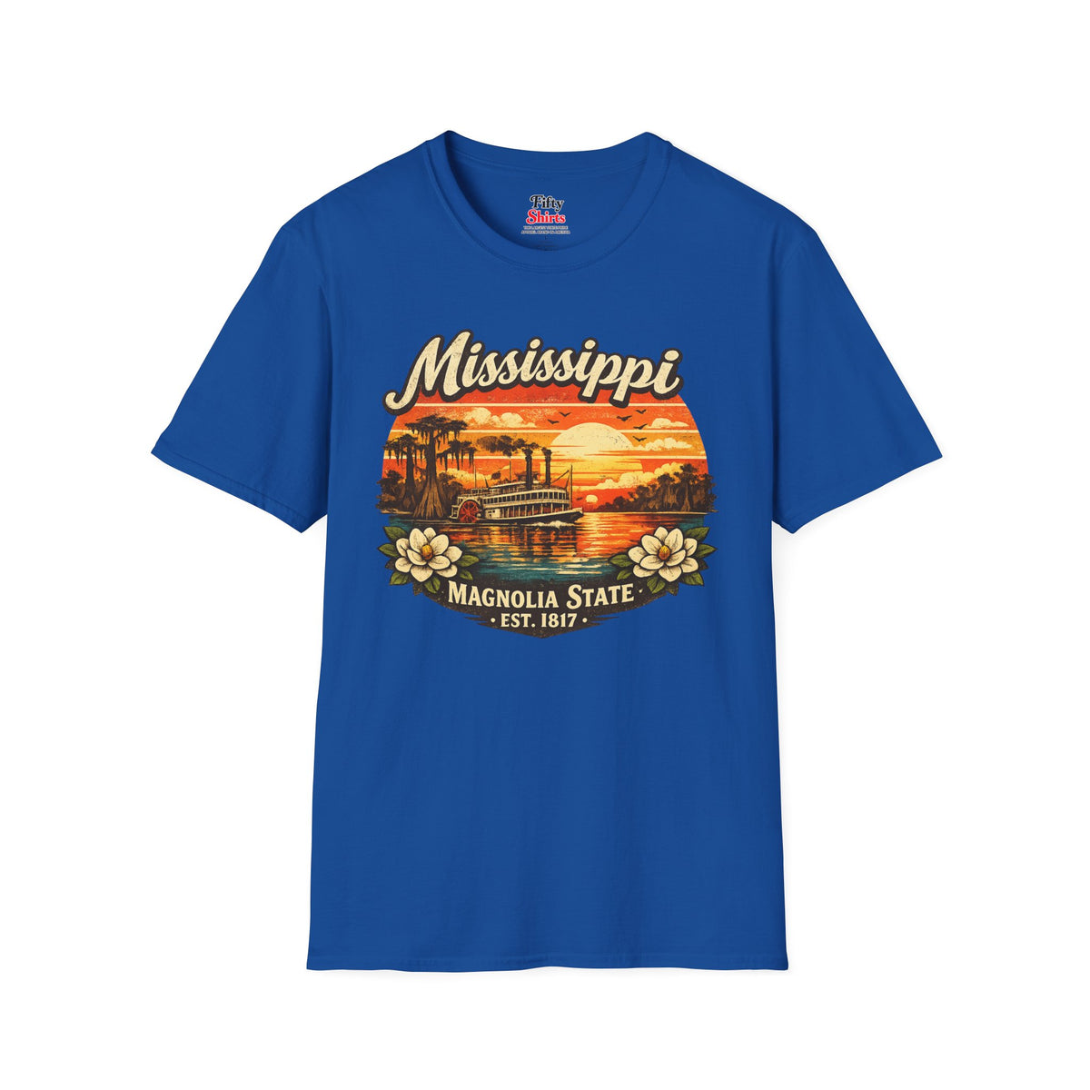 Mississippi River Sunset Unisex Softstyle T Shirt State Pride Graphic Tee Collections FS03