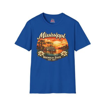 Mississippi River Sunset Unisex Softstyle T Shirt State Pride Graphic Tee Collections FS03
