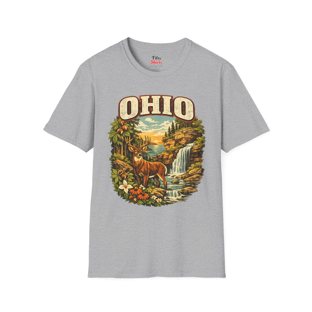 Ohio Wildlife Unisex Softstyle T Shirt State Pride Graphic Tee Collections FS03