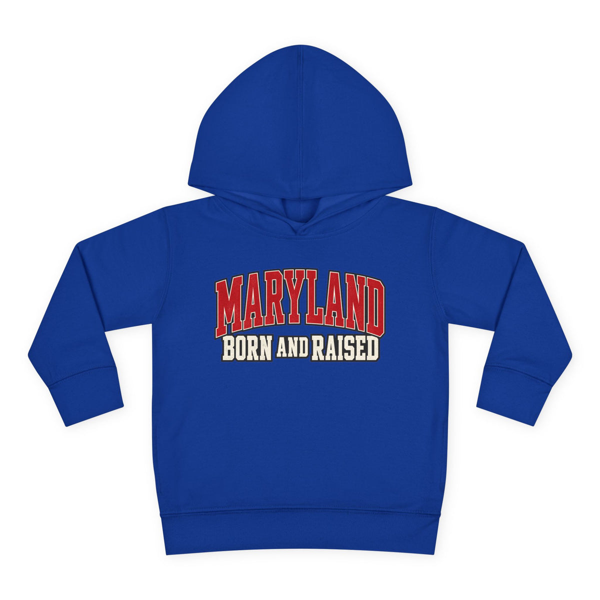 Maryland Born and Raised Bold Athletic Unisex Toddler Pullover Fleece Hoodie
