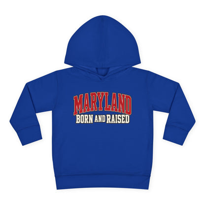 Maryland Born and Raised Bold Athletic Unisex Toddler Pullover Fleece Hoodie