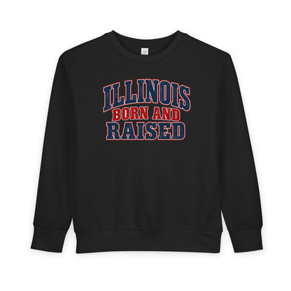 Illinois Born and Raised Classic  Heritage Unisex Toddler Sweatshirt