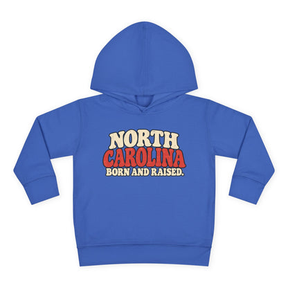 North Carolina Born and Raised Carolina Vintage Unisex Toddler Pullover Fleece Hoodie