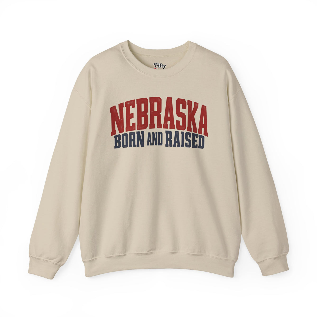 Nebraska Born and Raised Modern Midwestern Unisex Sweatshirt Graphic
