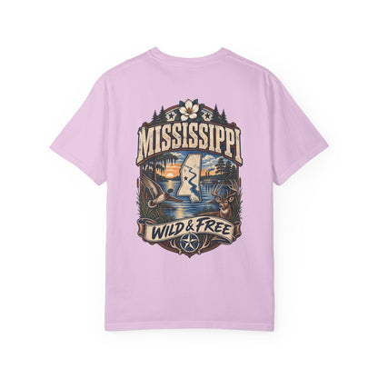 Mississippi Wild & Free Unisex Comfort Color 1717 Streetwear Graphic Tee
