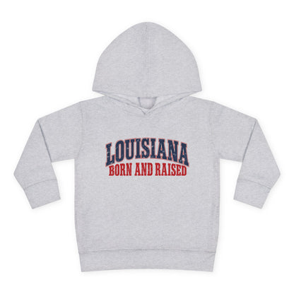 Louisiana Born and Raised Gulf South Heritage Unisex Toddler Pullover Fleece Hoodie