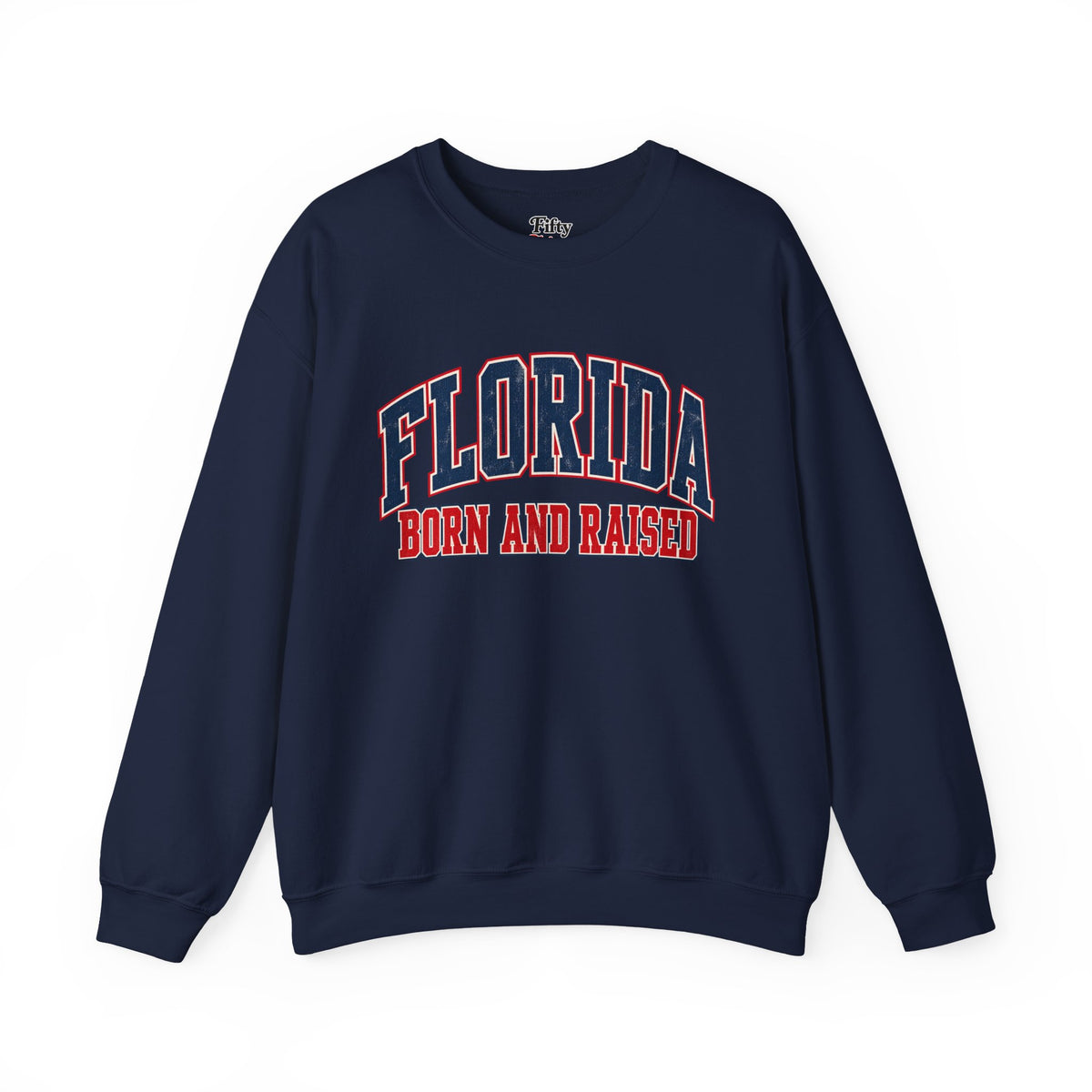 Florida Born and Raised Vintage Collegiate Unisex Sweatshirt Graphic