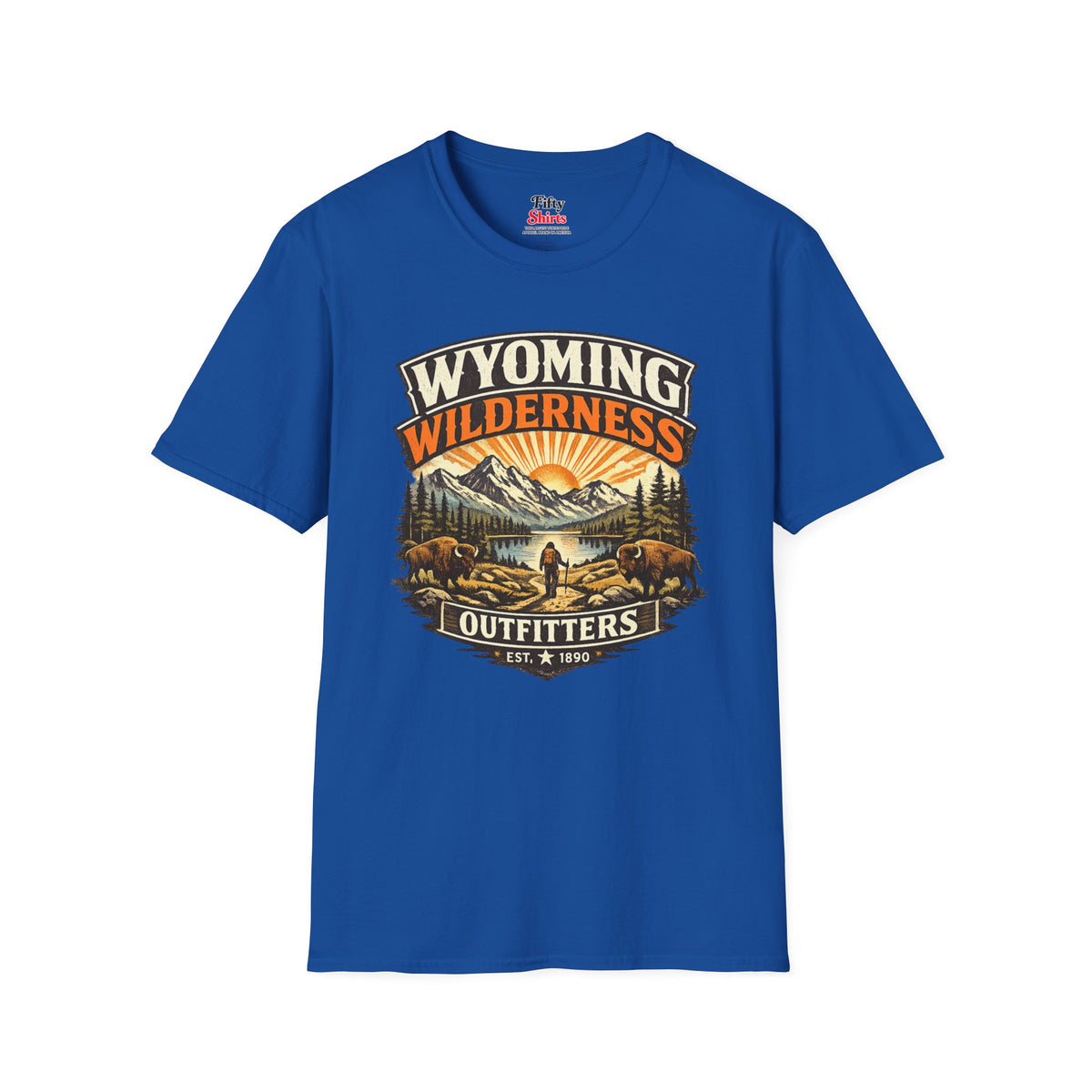 Wyoming Wilderness Outfitters Unisex Softstyle T Shirt State Pride Graphic Tee Collections FS03