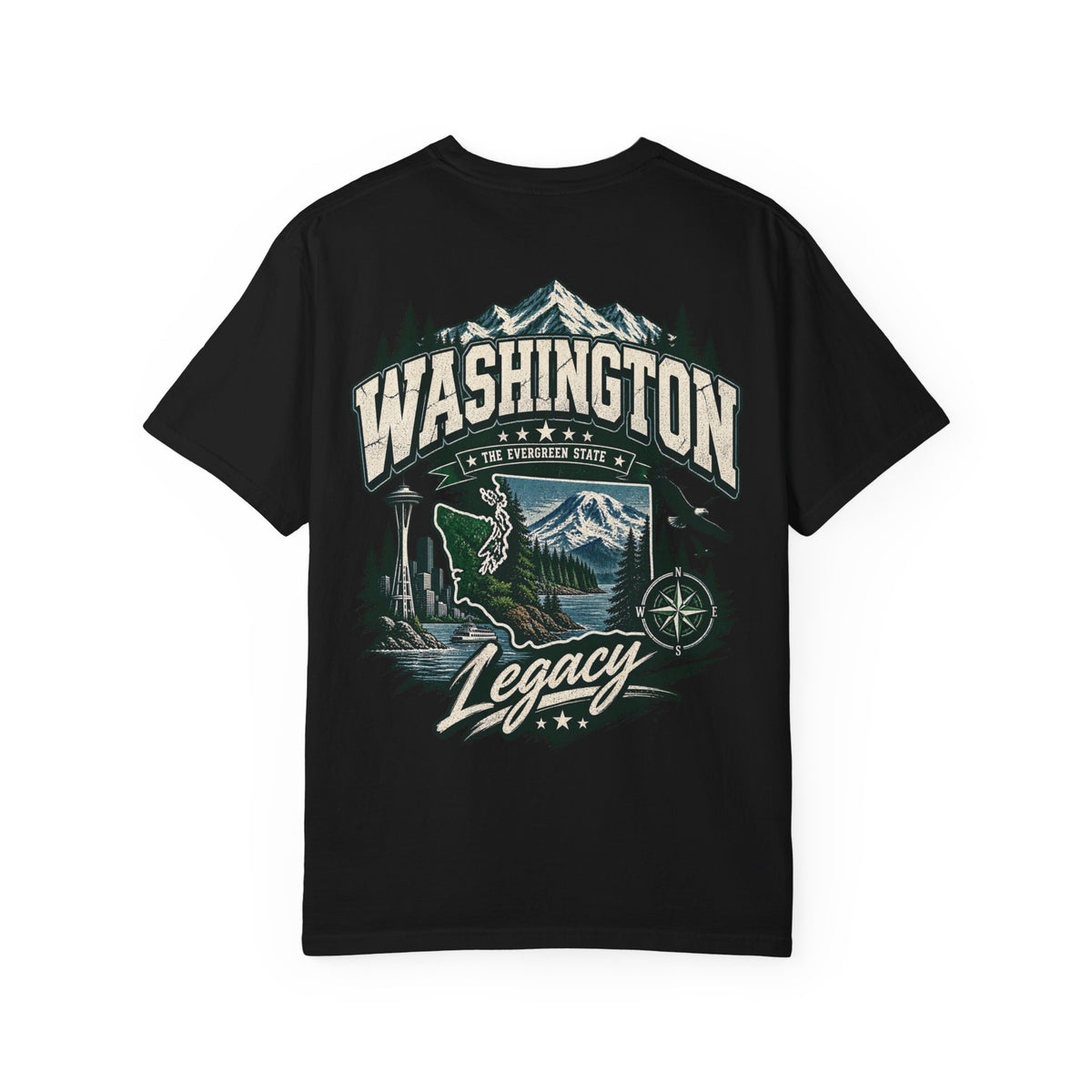 Washington State Legacy Unisex Comfort Color 1717 Streetwear Graphic Tee