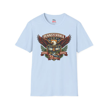 Pennsylvania Americana Eagle Unisex Softstyle T Shirt State Pride Graphic Tee Collections FS03
