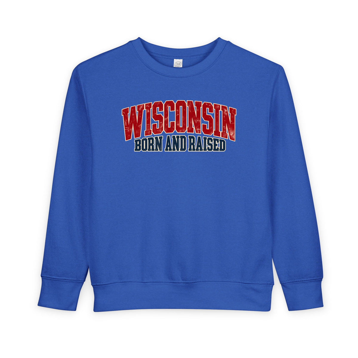 Wisconsin Born and Raised Midwest Heritage Unisex Toddler Sweatshirt