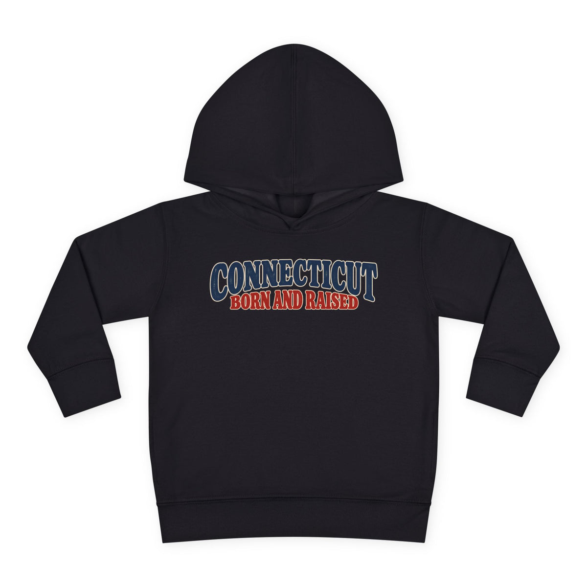Connecticut Born and Raised 1970s Americana Unisex Toddler Pullover Fleece Hoodie