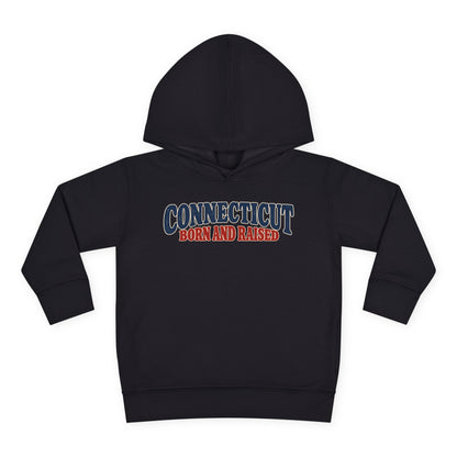 Connecticut Born and Raised 1970s Americana Unisex Toddler Pullover Fleece Hoodie