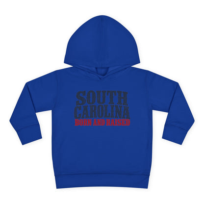 South Carolina Born and Raised Southern Heritage Unisex Toddler Pullover Fleece Hoodie