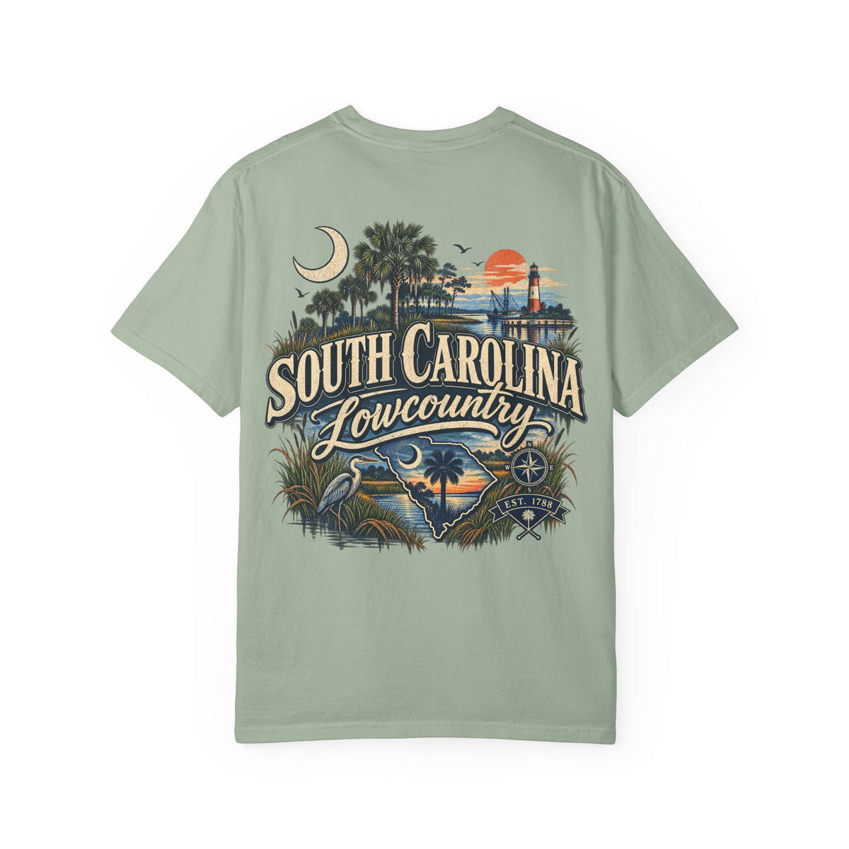 South Carolina Lowcountry Unisex Comfort Color 1717 Streetwear Graphic Tee