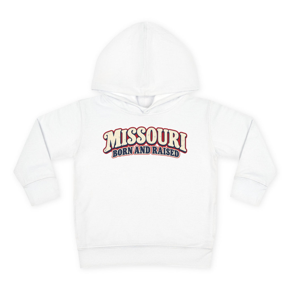 Missouri Born and Raised Retro 1970s Unisex Toddler Pullover Fleece Hoodie