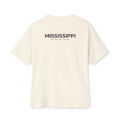 Mississippi All State In God We Trust Unisex Casual Oversized Boxy Tee