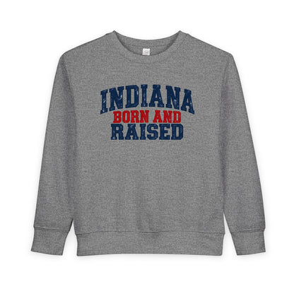 Indiana Born and Raised Classic Heritage Unisex Toddler Sweatshirt