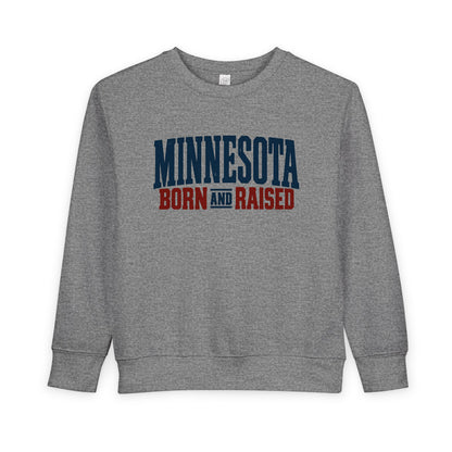 Minnesota Born and Raised Rustic Americana Unisex Toddler Sweatshirt