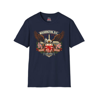 Washington D.C. Americana Eagle Unisex Softstyle T Shirt State Pride Graphic Tee Collections FS03