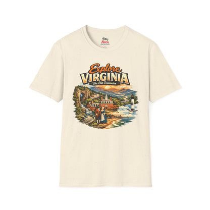 Explore Virginia Unisex Softstyle T Shirt State Pride Graphic Tee Collections FS03