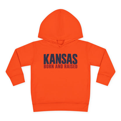 Kansas Born and Raised Modern Heritage Unisex Toddler Pullover Fleece Hoodie