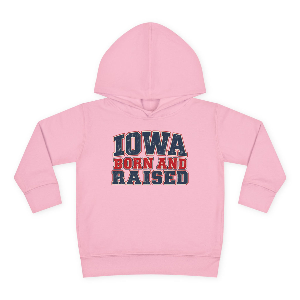 Iowa Born and Raised intage Farmhouse Americana Unisex Toddler Pullover Fleece Hoodie