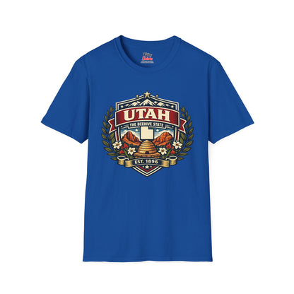 Utah Heritage Badge Unisex Softstyle T Shirt State Pride Graphic Tee Collections FS03