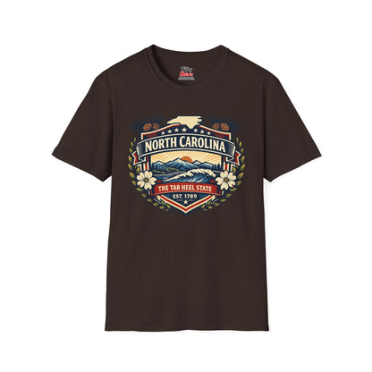North Carolina Heritage Badge Unisex Softstyle T Shirt State Pride Graphic Tee Collections FS03