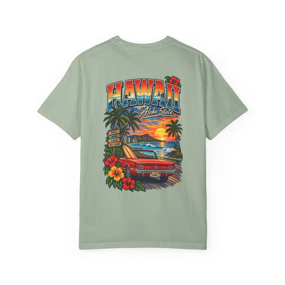 Hawaii Sunset Drive Unisex Comfort Color 1717 Streetwear Graphic Tee