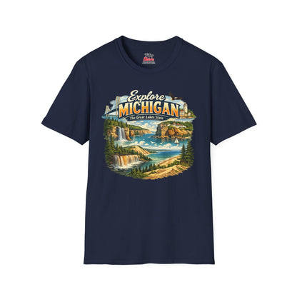 Explore Michigan Unisex Softstyle T Shirt State Pride Graphic Tee Collections FS03