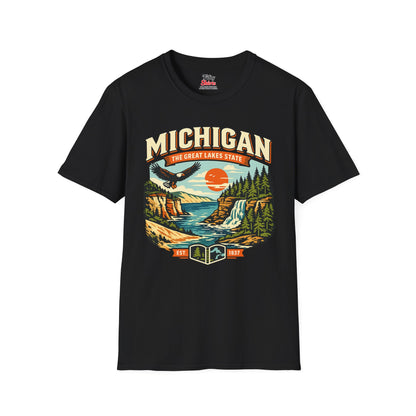 Michigan Great Lakes State Aventure Unisex Softstyle T Shirt State Pride Graphic Tee Collections FS03