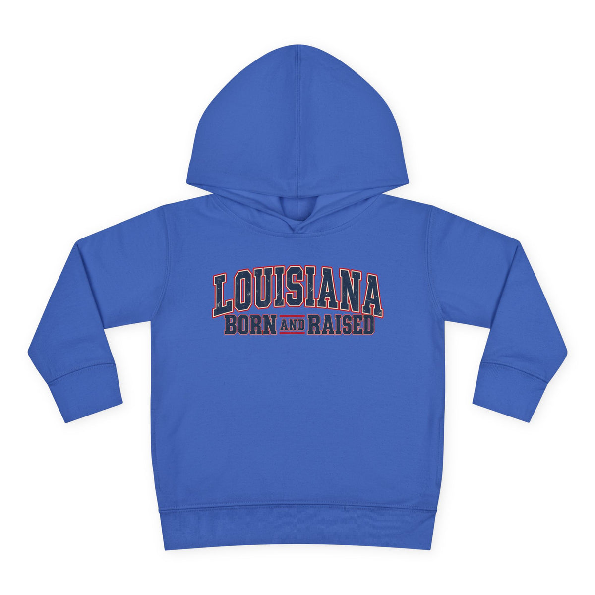 Louisiana Born and Raised Vintage Americana Unisex Toddler Pullover Fleece Hoodie