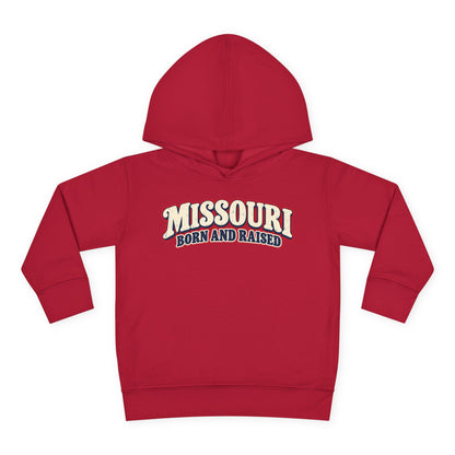 Missouri Born and Raised Retro 1970s Unisex Toddler Pullover Fleece Hoodie
