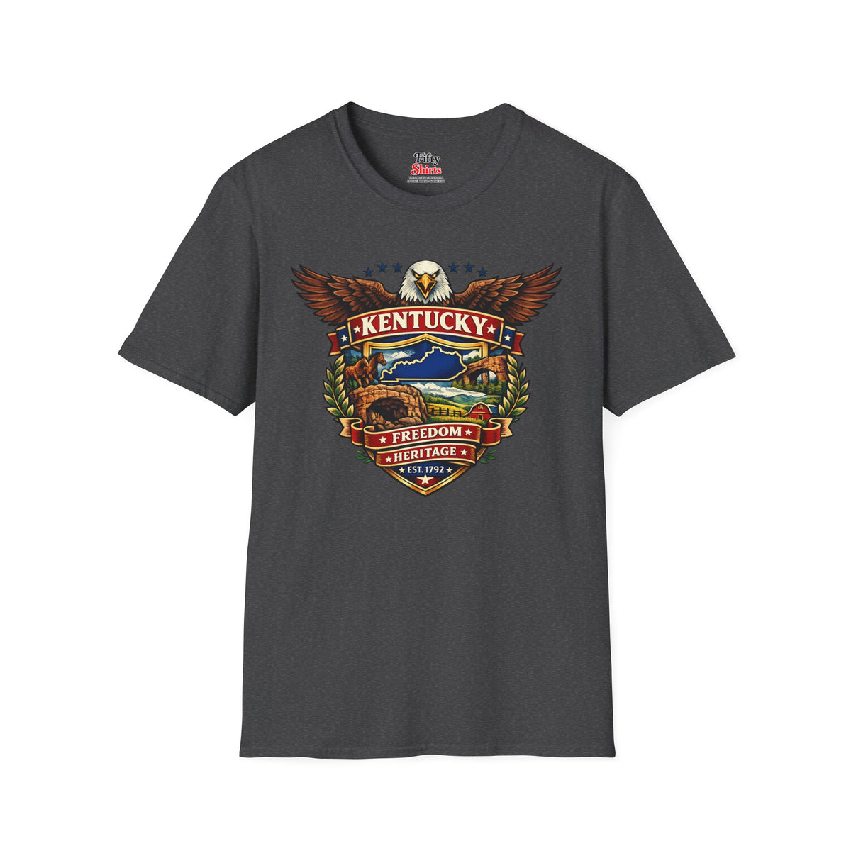 Kentucky Americana Eagle Unisex Softstyle T Shirt State Pride Graphic Tee Collections FS03