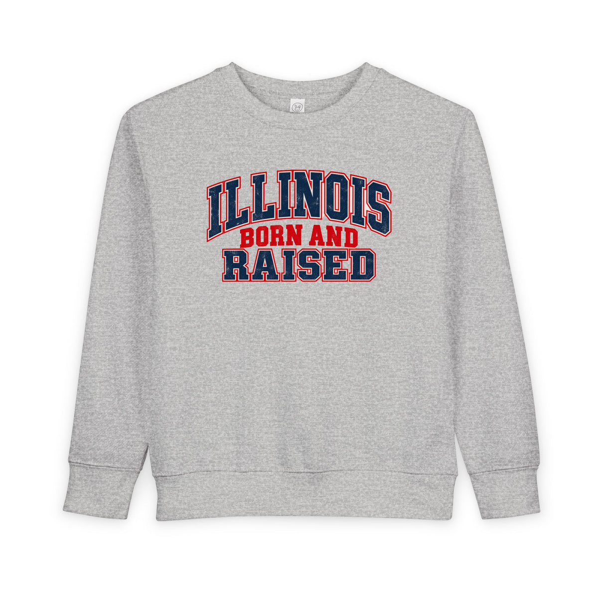 Illinois Born and Raised Vintage Collegiate Unisex Toddler Sweatshirt