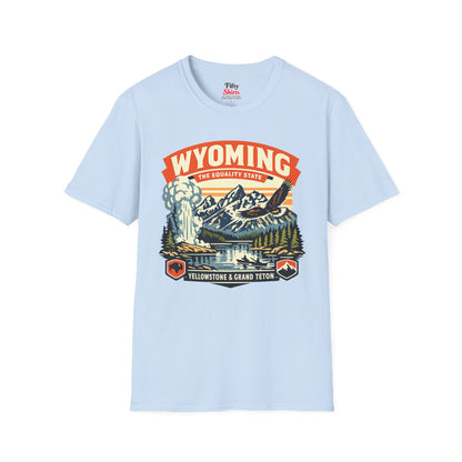 Wyoming Equality State Adventure Unisex Softstyle T Shirt State Pride Graphic Tee Collections FS03