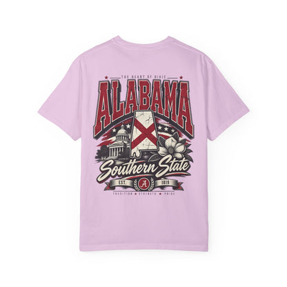 Alabama State Lettering Unisex Comfort Color 1717 Streetwear Graphic Tee