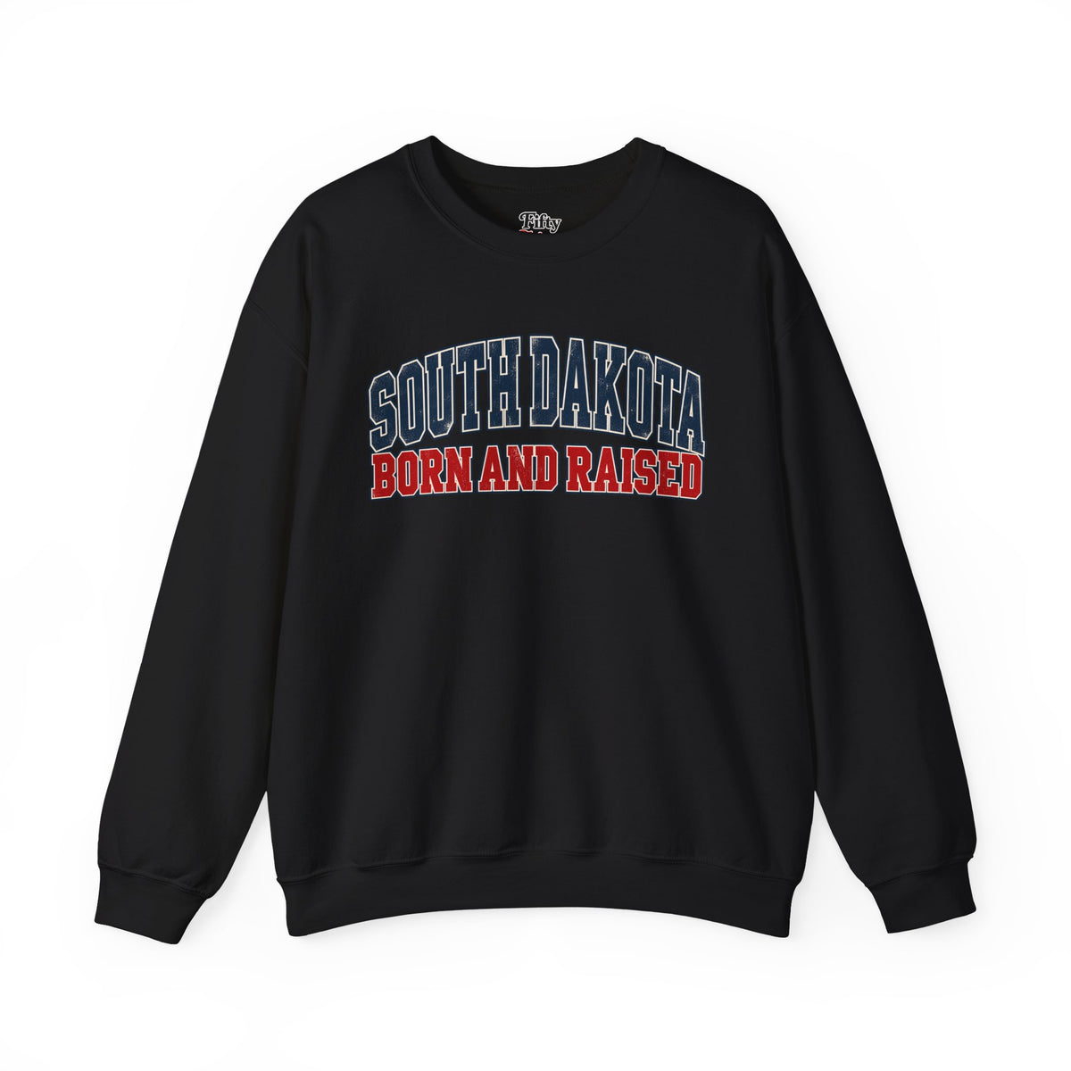 South Dakota Born and Raised Vintage Athletic Unisex Sweatshirt Graphic