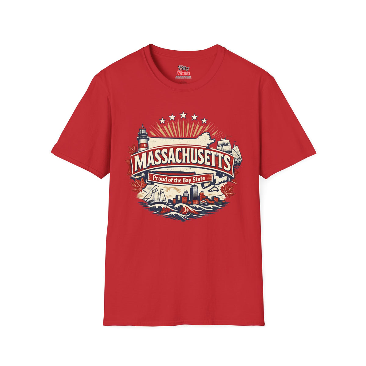 Massachusetts State Pride Unisex Softstyle T Shirt State Pride Graphic Tee Collections FS03