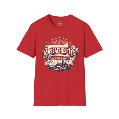 Massachusetts State Pride Unisex Softstyle T Shirt State Pride Graphic Tee Collections FS03