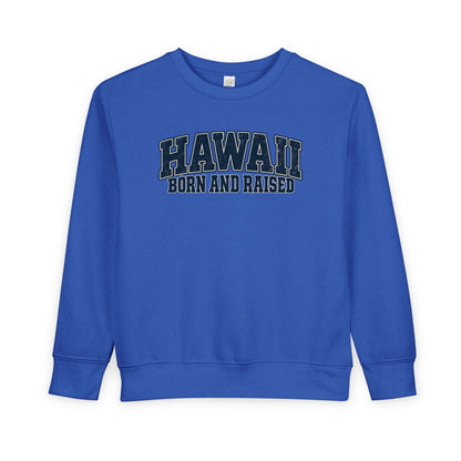Hawaii Born and Raised Vintage Athletic Unisex Toddler Sweatshirt
