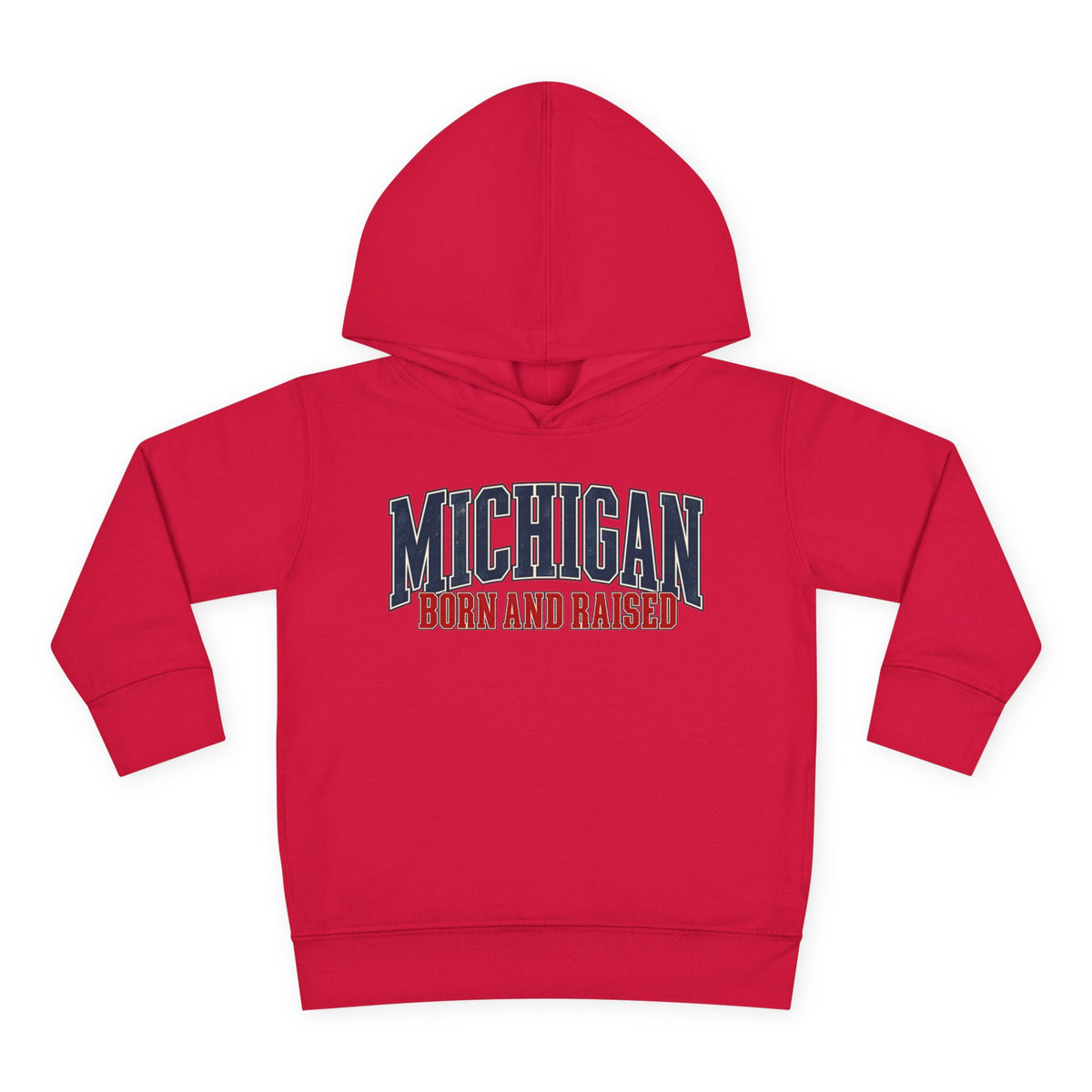 Michigan Born and Raised Luxury Vintage Streetwear Unisex Toddler Pullover Fleece Hoodie