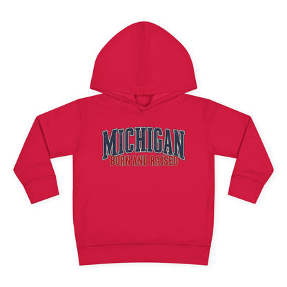Michigan Born and Raised Luxury Vintage Streetwear Unisex Toddler Pullover Fleece Hoodie