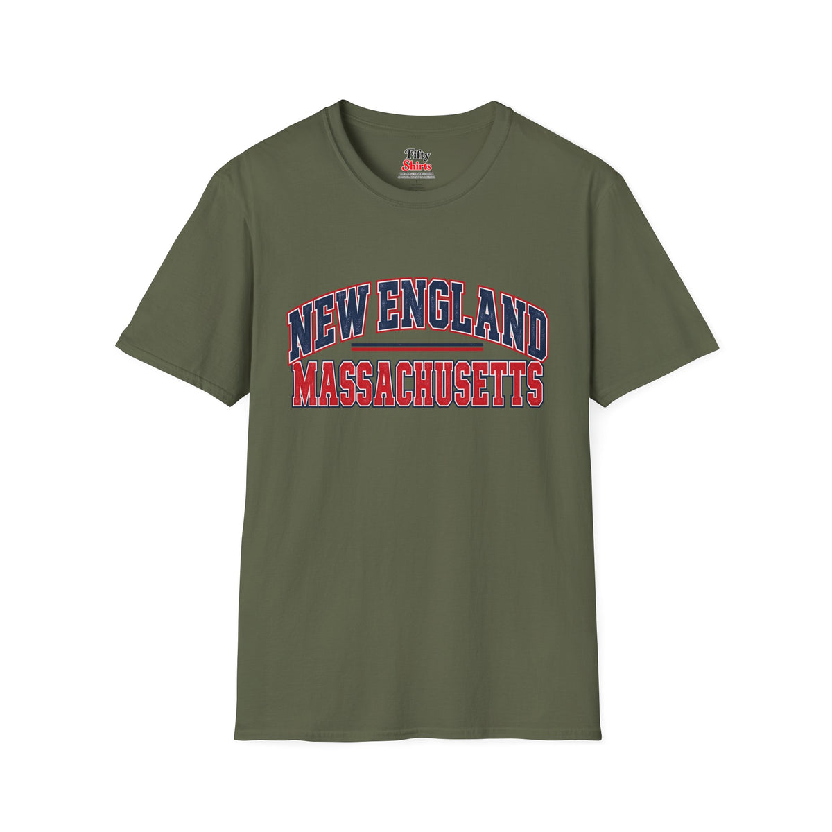 New England Massachusetts Unisex Softstyle T Shirt State Name Graphic Tee