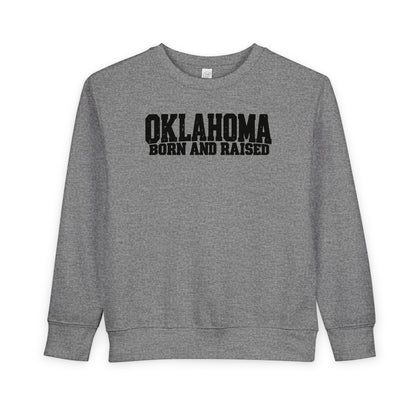 Oklahoma Born and Raised Minimal Heritage Unisex Toddler Sweatshirt