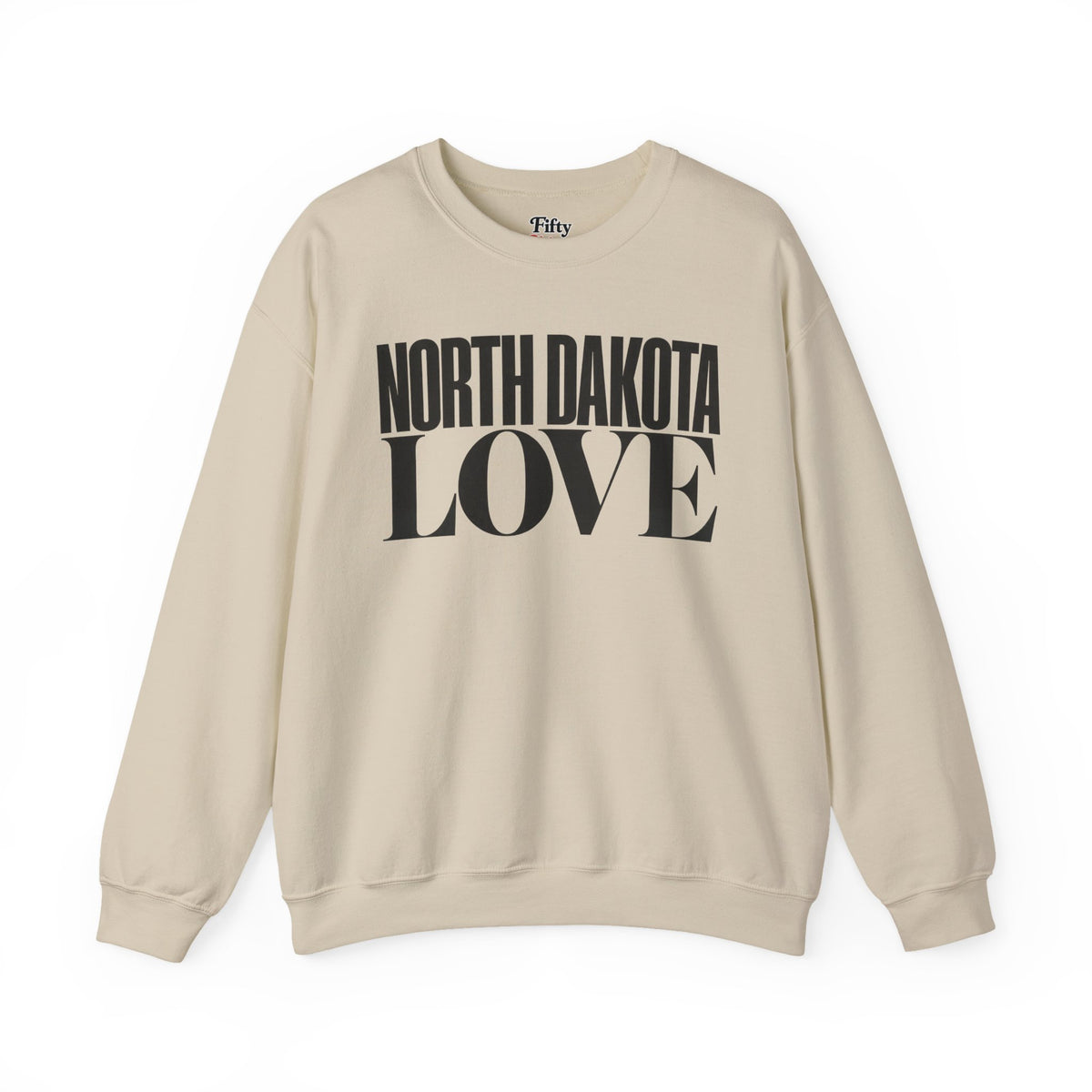 North Dakota Love Unisex Crewneck Sweatshirt State Name Graphic
