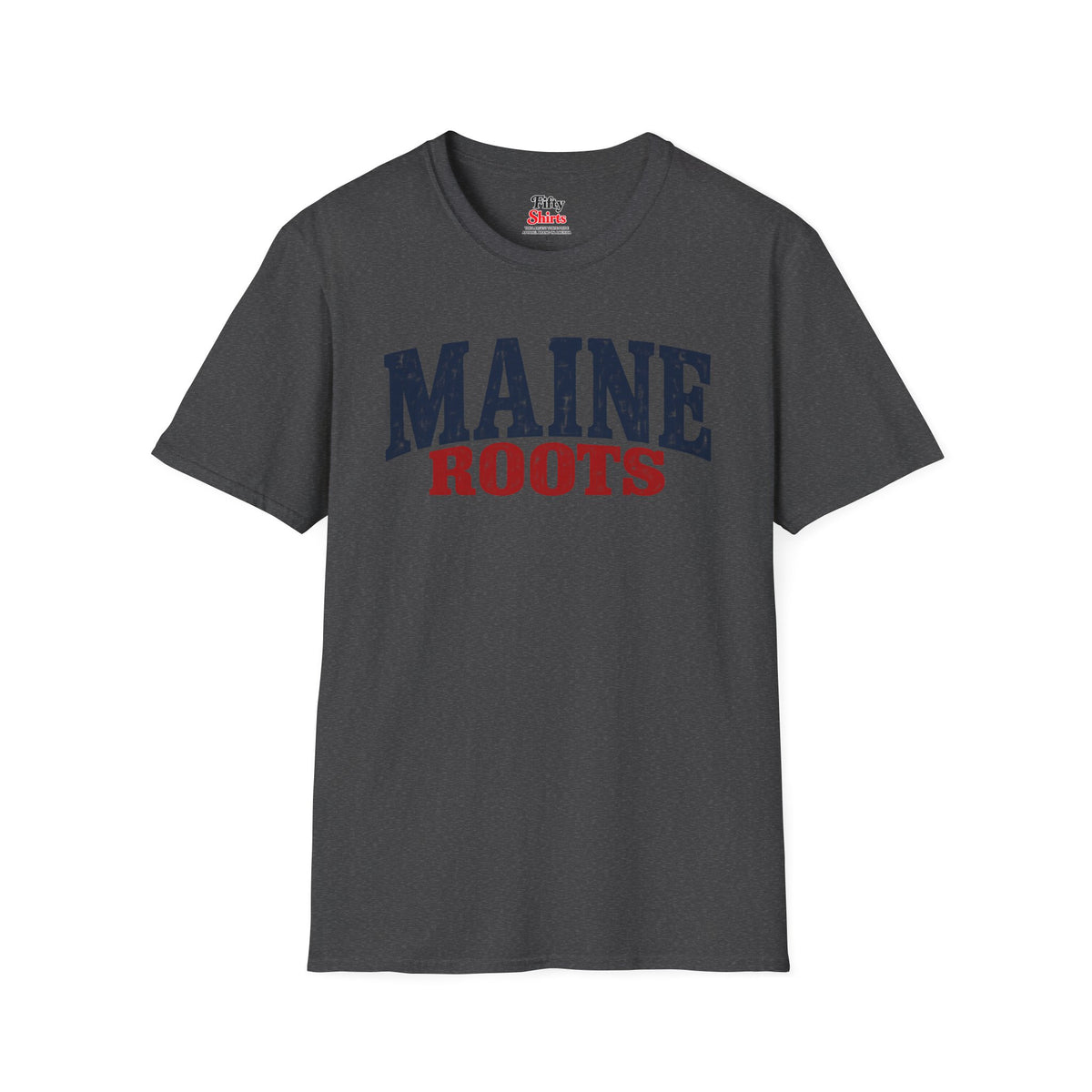 Maine Roots Unisex Softstyle T Shirt State Name Graphic Tee